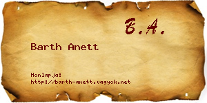 Barth Anett névjegykártya